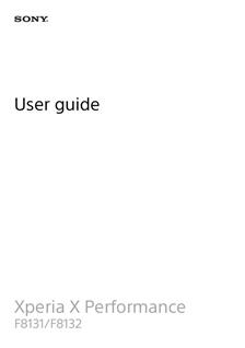 Sony X Performance manual. Tablet Instructions.